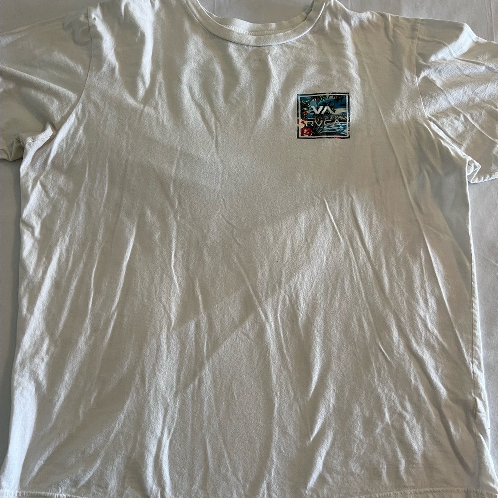 2X RVCA T-Shirt Mens White Plus Size Unisex Women Graphic Short Sleeve XXL Basic
